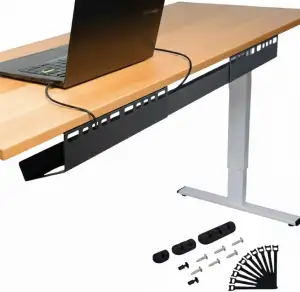 Kabelkanal Schreibtisch - ausziehbare Kabelhalterung 84–122 cm, geneigt für leichten Zugang, einfache Montage - effiziente Kabelrinne - Untertisch Organizer