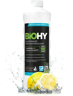 BiOHY Glasreiniger für Fenstersauger (1l Flasche) | Fensterreiniger Konzentrat f
