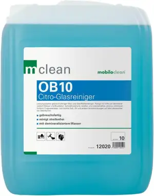 CleanClub OB10 Citro Glasreiniger 10L – streifenfreier Fenster- & Glasreiniger, 