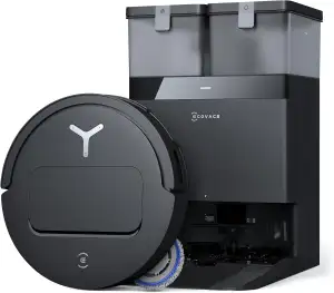 ECOVACS DEEBOT T50 PRO Omni Gen2 Saugroboter mit Wischfunktion, Ausfahrende Seitenbürste und Wischmopp, 21.000 Pa, Auto Zugabe von Reinigungslösung, Moppwäsche mit 75°C heißem Wasser, Ultradünn 81 mm