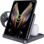 für Samsung Z Fold 7/6/5 Drahtlose Ladestation, 3 in 1 faltbare Schnellladestation Dock für Galax...