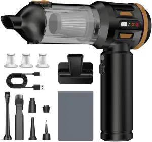 Handstaubsauger, 26000 Pa 4-In-1 Mini Staubsauger Akku Kabellos mit Digitalanzei