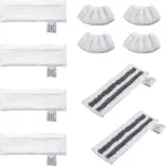 10 Set für Kärcher Dampfreiniger Zubehör Ersatztücher für Kärcher Easyfix SC1 SC2 SC3 SC4 SC5, 4 Mikrofaser-Überzugsset, 2 Schleif Tücher, 4 Handdüse Microfiber Cloth