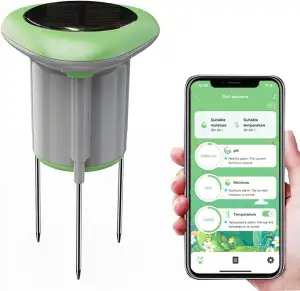 PHOVOLT Solar-WLAN-Bodentemperatur- und Feuchtigkeitssensor, Pflanzenbodenerkenn