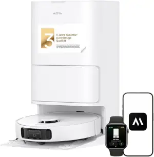 Mova E30 Ultra saugroboter mit wischfunktion, automatischer Entleerung & Mop-Sel