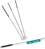 4 x Reinigungsbürsten (extra klein & dünn) für Kaffeevollautomat (2-4mm Ø 21 cm lang) - Universal Milch-Schlauch-Bürste Set schmal & flexibel für Kaffeeauslauf, Brühgruppe & Milchschlauch