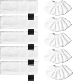 10 Stück Zubehör für Kärcher Dampfreiniger Easyfix SC2 SC3 SC4 SC5 SV7, Mikrofaser-Tuchset für Kärcher SC1 SC2 SC3 SC4 SC5 SV7 (5 Bodentücher + 5 Stoffbezug)