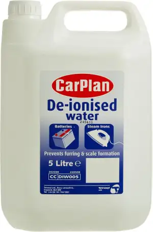 CarPlan Deionisiertes Wasser 5 L - Demineralisiert und kalkfrei - Für Autobatter