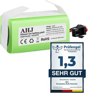 AHJ 14.4V 2600mAh Ersatzakku für Eufy RoboVac G10 G20 G30 G35 G40 Hybrid, für Eu