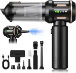 2026 NEU Handstaubsauger Akku Kabellos,1-Knopf-Selbstentleerung& 28000PA 4-in-1 Mini Autostaubsauger mit Bürstenloser Motor,Auto Staubsauger Stark für Haus/Auto/Tierhaar/Küche Schwarz Gold