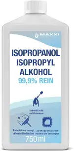 Maxxi Clean 1 x 750 ml Isopropanol 99,9% I Reines Isopropylalkohol I Fettlöser & Entfetter I schnell verdampfend, rückstandsfrei I entfernt Lack- und Klebereste I Resin-Reinigung für 3D-Drucker