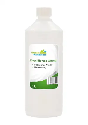 Alpenland Destilliertes Wasser | 1 Liter | Destilliertes Wasser für medizinische
