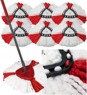 Wischmopp Ersatzköpfe aus Mikrofaser 6 Stück - Kompatibel mit Vileda Wischmopp L