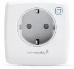 Homematic IP Schaltsteckdose, Smart Home, digitaler Zwischenstecker steuert Leuchten oder Elektrogeräte per App, Alexa & Google Home, Energie sparen, 157338A0