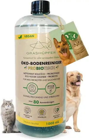 GRASHÜPFER® Probiotischer Öko Wischroboter Reiniger [FÜR TIERHAUSHALTE] – reinigt und entfernt Ti...