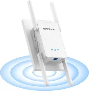 NEWFAST WLAN Verstärker,3000Mbps WLAN Repeater WiFi 6 Extender mit 4 Schwenkbare