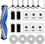 22 Stück Zubehörset für ECOVACS DEEBOT T30 Omni / T30 PRO Omni Roboter Saugroboter, 1 Hauptbürste 4 Wischtücher 4 Filter 6 Staubbeutel 6 Seitenbürsten 1 Reinigungsbürste