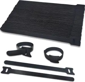 Klettband Kabelbinder Schwarz 100 Stück, Kabel Klettband Wiederverschließbar 200