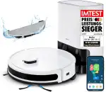MEDION Saugroboter mit Absaugstation und Wischfunktion X20 SW+ (Lasernavigation, Starke 3000Pa Saugkraft, 2in1 Roboterstaubsauger, präzise Kartenerstellung, Go & No Go Bereiche, mehrere Etagen)