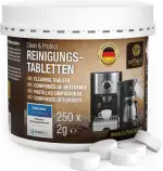 Coffeeano 250 Reinigungstabletten für Kaffeevollautomaten und Kaffeemaschinen. Reinigungstabs für Delonghi, Siemens, EQ Series, Jura, Krups, Bosch, Miele, Melitta, WMF uvm.
