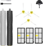 Rumba Ersatzteile für iRobot Roomba 980 960 880 870 890 891 860 805 801 800/900 Serie Staubsauger-Zubehörset, 1 Gummiwalzenbürste, 1 Vorderrad, 3 Filter und 3 Seitenbürsten
