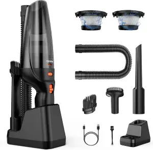 Handstaubsauger, Handstaubsauger Akku, 12000Pa Autostaubsauger mit Ladestation, 