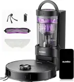 Eureka E20 Evo Plus Saugroboter mit Wischfunktion Absaugstation beutelloser, Saugroboter 10000 Pa, Saug Wischroboter mit Selbstentleerung, Anti-Wickel für Tierhaare, Hartböden, Teppiche