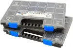 HASKYY Sortimentskoffer Sortimentskiste Sortimentsbox 2x Organizer XL - unterteilt und stapelbar ...