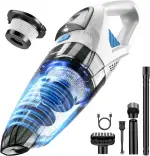 Topipop Handstaubsauger Akku mit 25000Pa Starke Saugkraft,Kabelloser Staubsauger mit HEPA-Filter & Aufsätzen–Leichter Autostaubsauger für Tierhaare,Teppich Haus,Büro,Küche