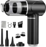 Handstaubsauger Akku Kabellos 30kPa - Mini Auto Staubsauger mit Bürstenloser Motor Stark Autostaubsauger Handsauger für Autos, Büros, Schlafzimmer, Küche, Wohnzimmer (Optimiert)