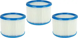 vhbw Filterset 3x Faltenfilter kompatibel mit Makita VC2012L, VC2511, VC2512L, V