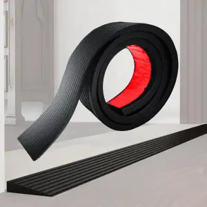 2M*8cm*1.5cm Türschwellenrampe, bis 800 kg belastbar, Gummirampe Selbstklebende 