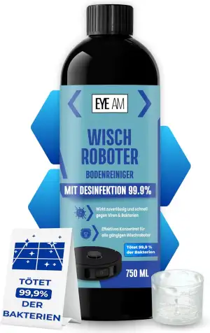 Bodenreiniger 750ml | Für alle Wischroboter | Mit Desinfektion 99,9% | Sicher für Kinder & Haustiere | Streifenfrei & Hochkonzentriert (750ml)