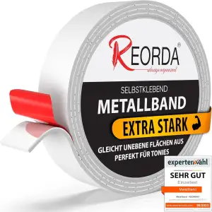 REORDA® Metallband selbstklebend Weiß - Ideal für Tonies®-Figuren & -Regale (EXT