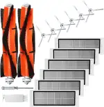 Zubehör Ersatzteile für Xiaomi Roborock S50 S51 S55 S5 Max S6 S60 S65 S6 Pure S6 MaxV Saugroboter, 2 Hauptbürste, 6 HEPA Filter, 6 Seitenbürste