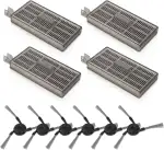 10 Stück Zubehör für Dreame Aqua10 Ultra Roller Complete Saugroboter, Ersatzteile Set mit 4 Filtern und 6 Seitenbürsten