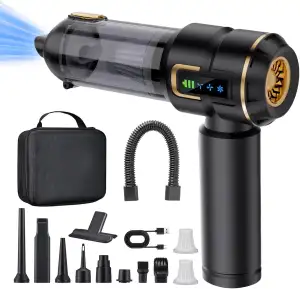 Handstaubsauger Akku, Autostaubsauger Kabellos 27000Pa Mini Staubsauger, Aufladb