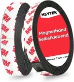HSYTEK 2 Rollen 2m Magnetband Selbstklebend Stark, 15 x 2mm Magnetklebeband mit Starkem Kleber, Magnetstreifen zum Schneiden Geeigneter für Küche, Schule & Büro DIY