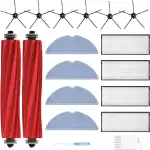 18er-Set Ersatz Zubehör für Roborock S7/S7 Plus/S7 MaxV/Pro Ultra Saugroboter – 2x Hauptbürste 4x Filter 4x Wischtücher 6x Seitenbürsten 1x Bürstenreinigungswerkzeug 1x Schraubendreher