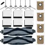 Zubehörset für Eufy Clean L60 SES / L60 Hybrid SES / L50 SES Saugroboter, 2 Hauptbürste, 6 Seitenbürsten, 6 Filter, 4 Staubbeutel Ersatzteile