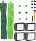 Ersatzteile Zubehör für irobot roomba E&I&J Serie, i7+ i3 i3+ i4 i4+ i6 i6+ j7 j7+ i8 i8+ E5 E6 E7 Saugroboter Bürsten Ersatzteile, 1 Satz Gummibürsten, 4 Hochleistungsfilter, 6 Seitenbürsten