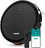 Linsar - Saugroboter ohne Wischfunktion - Starke Saugleistung - Alexa kompatibel - für Teppich, Tierhaare & Hartböden - Staubsauger Roboter mit Ladestation & Fernbedienung (Schwarz)