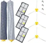 Ersatzteile für iRobot Roomba 800 & 900 Serie 860 866 870 876 880 866 886 896 960 966 976 980 981 Saugroboter - Komplettes Wartungsset mit 2x Hauptbürsten, 3x HEPA-Filtern & 3x Seitenbürsten