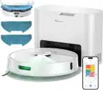 R10 Saugroboter mit Wischfunktion, 4L Staubsauger Roboter Automatische Staubentleerung, Duale Navigation LiDAR + IMU, No-Go-Zonen & Virtuelle Wände, Steuerung per App, Alexa & Google