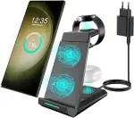 Induktive Ladestation für Samsung，ADADPU Kabelloses Ladegerät 3 in 1 Kompatibel für Galaxy Watch ...