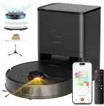 Saugroboter mit wischfunktion 7000Pa, Staubsauger Roboter mit Absaugstation 3.5L,180Min Laufzeit,LiDAR Navigation,Roboterstaubsauger für Tierhaare Teppich Böden,APP Steuerung