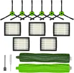 Ersatzteile Zubehör für iRobot Roomba J5 J5+ J6 J6+ J7 J7+ J8 J8+ J9 J9+ J J Plus Serie Saugroboter Zubehör, 1 Gummibürste, 5 HEPA-Filter, 6 Seitenbürsten