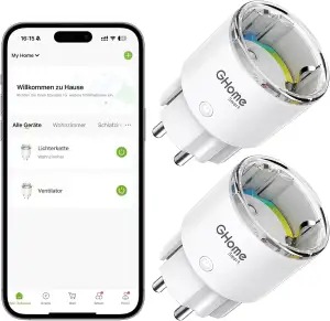 GHome Smart WLAN Steckdose, Kleinste WiFi Steckdose Zubehör Smart Plug App Fernb