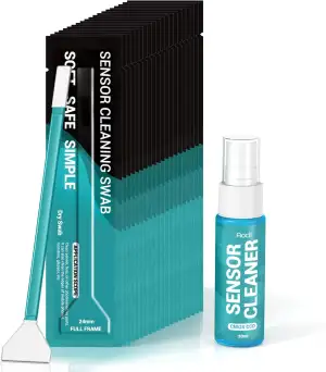 20 PCS Kamera Sensor Reinigungsset Full Frame, Sensor Reinigungstupfer, 30ml Sensor Reiniger, Kom...