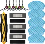 18 Stück Filterbürste Wischtuch Set für Ecovacs Deebot Ozmo 920 950, für Yeedi 2 Hybrid Staubsauger Teile, 5 x Wischtücher, 6 x Seitenbürsten, 3 x Filter, 3 x Schwämme, 1 x Rollbürste